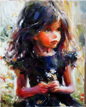 SMUTNOU CESTOU. Olej na plátně 50x40 cm.