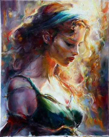 DÁVNÉ SVĚTLO. Olej na plátně 50x40 cm.