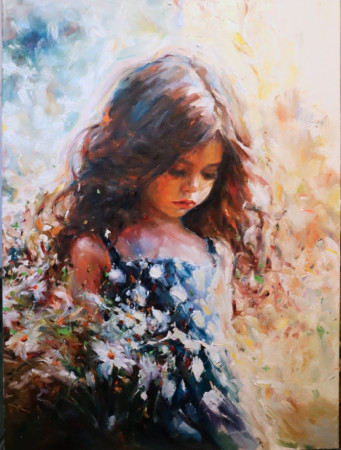 TICHÁ CHVÍLE. Olej na plátně 110x80 cm.