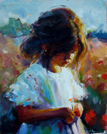 PŘEDTUCHA. Olej na desce 50x40 cm.